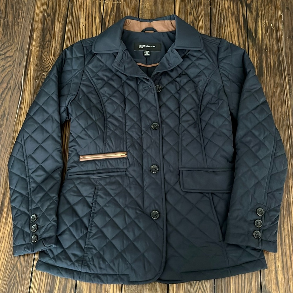 NWOT Jones New York size PS navy jacket & matching bag